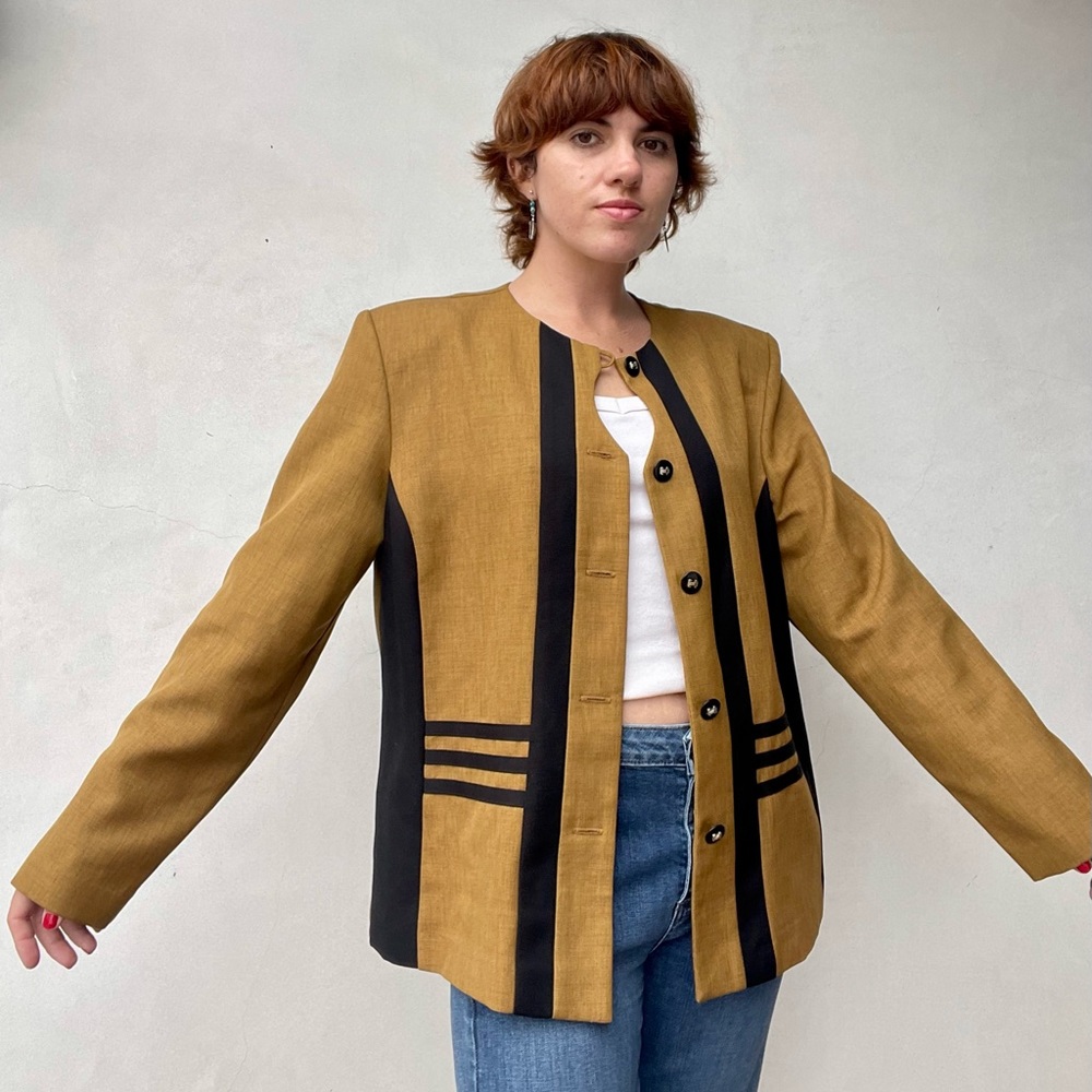Vintage 80s Mustard Yellow Blazer
